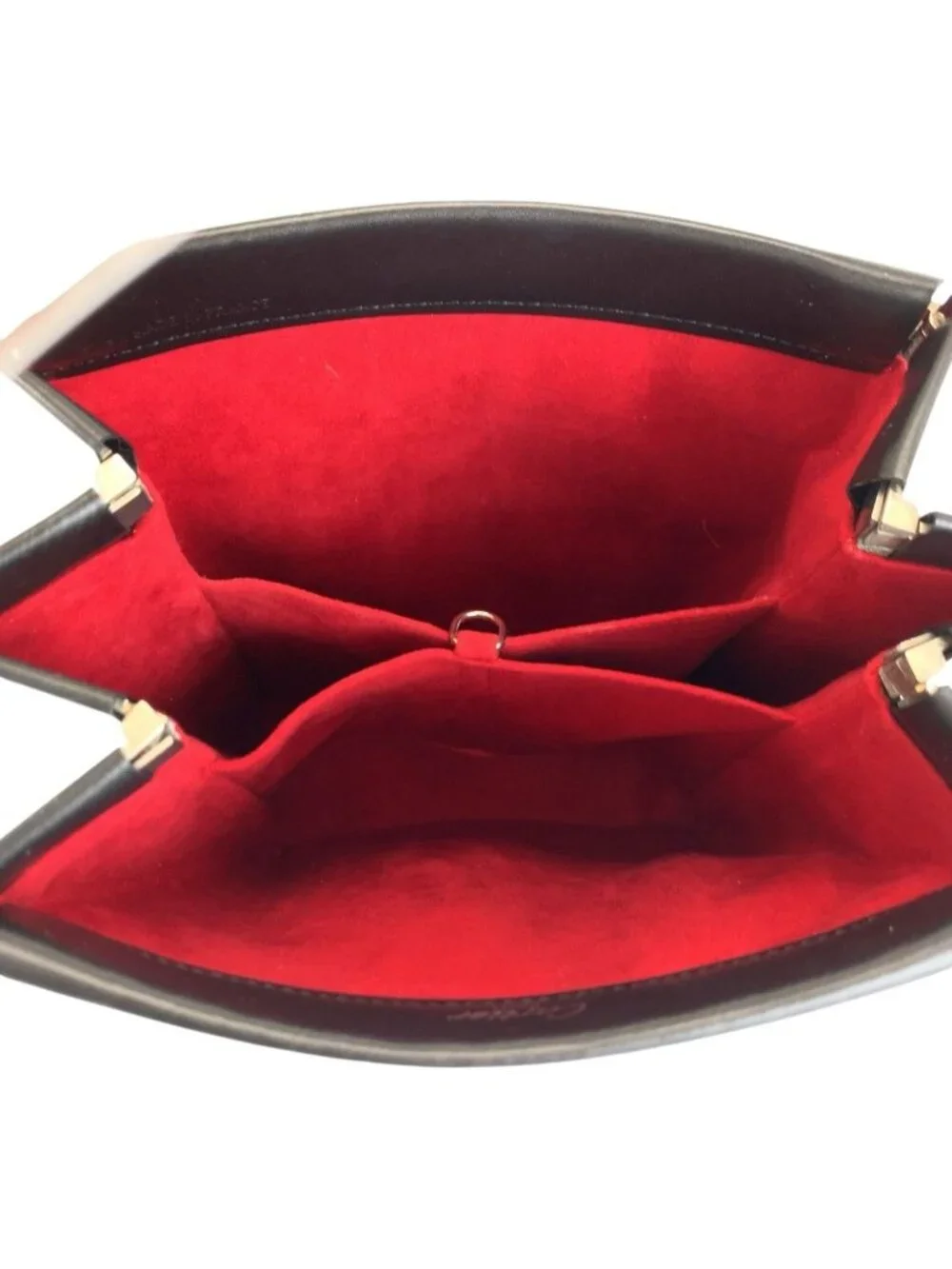Cartier Trinity Black Leather Handbag Party Bag Vanity